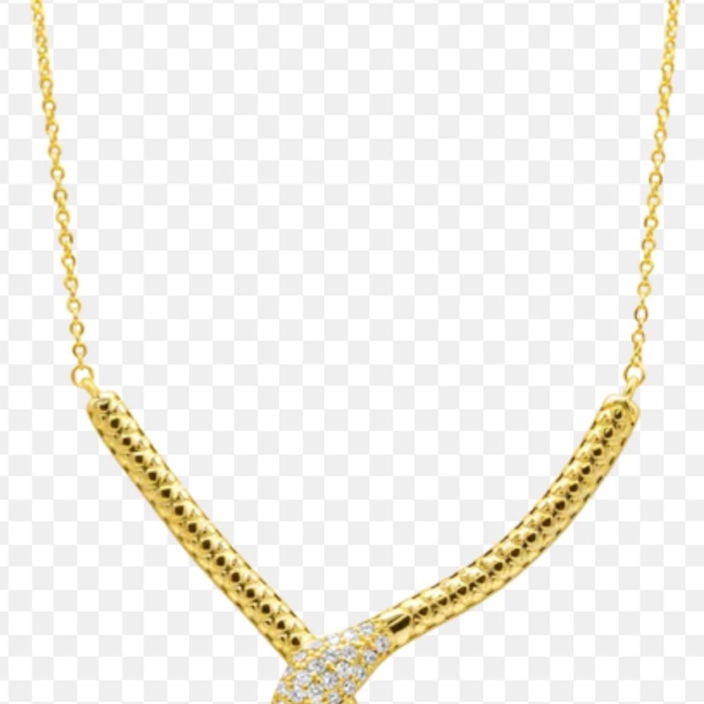 Gold Necklace with Diamond Accents